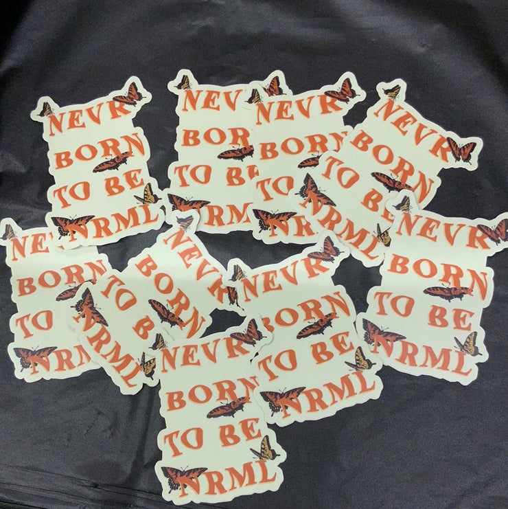 NEVR BORN TO BE NRML STICKER (IVORY)